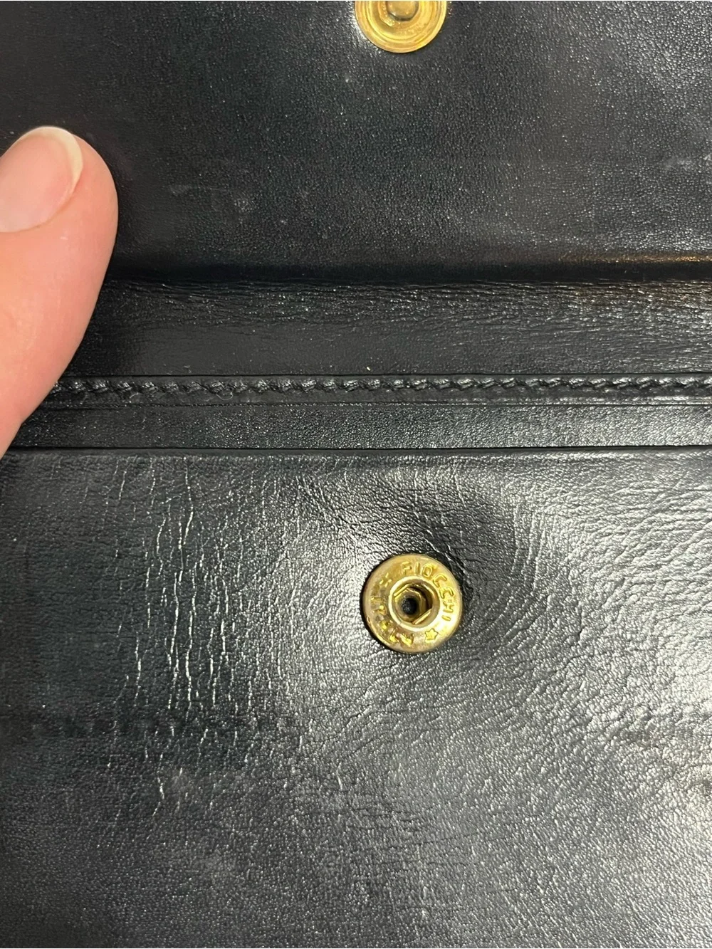 Celine Vintage Blason Black Leather Bifold Wallet